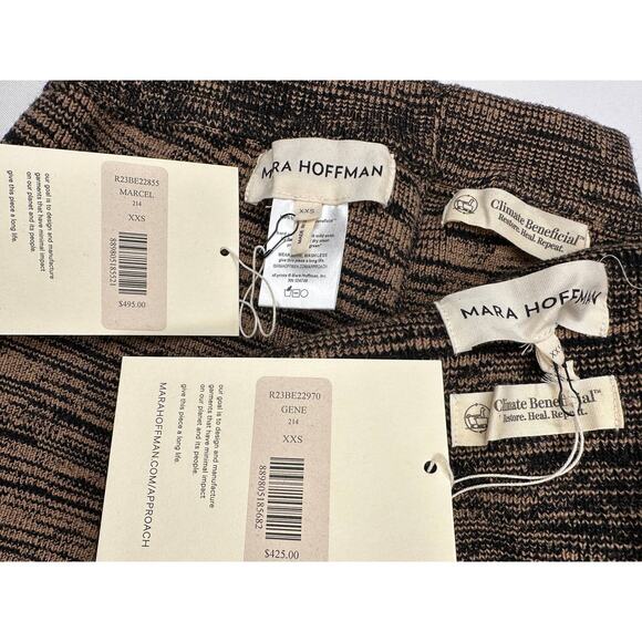 Mara Hoffman Climate+ Wool Pant & Turtleneck Sweater Black Camel Space Knit XXS - Picture 10 of 16